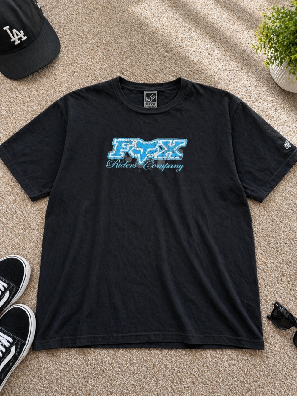 Fox Racing Graphic Tee XL Black Faded Y2K Moto Streetwear